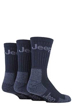 Jeep Herren Luxus Terrain Socken Packung mit 3 (38-44, Marine/Himmel) von Jeep