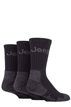 Jeep Herren Luxus Terrain Socken Packung mit 3 (38-44, Schwarz/Graus) von Jeep