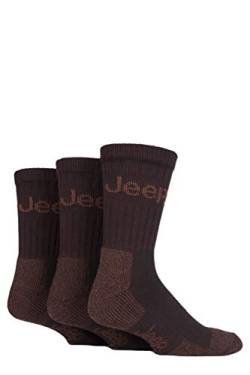 Jeep Herren Luxus Terrain Socken Packung mit 3 Braun 38/44 von Jeep