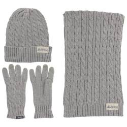 Jeep Unisex-Erwachsene Schal, Mütze und Handschuhen Winter-Zubehör-Set, Grau, Eine Größe passt meistens von Jeep