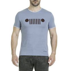 Jeep Unisex Grill Velour Stieckerei (Custom Fit) T-Shirt, Avio Light Blue, 2XL von Jeep