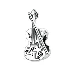 Sterling Silber Violine Charme für Pandora Armband,Vintage Violine Musik Bead Charm für Frauen Mädchen von Jefanny