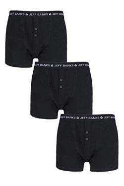 Jeff Banks Herren 3er Pack Marlow Buttoned Boxershorts Medium Schwarz von Jeff Banks