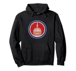Das Capitol Building Washington DC mit 50-Sterne-Vintage-Kunst Pullover Hoodie von Jeff Hobrath