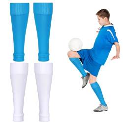 Jeffdad 2 Paar Fußball-Socken-Ärmel Kinder, Fußball Stutzen für Kinder Fußballsocken Elastische Fußball Schienbeinschoner Atmungsaktive Stutzen Trainingssocken Geeignet für Anfänger und Jugendliche von Jeffdad