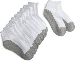 Jefferies Socks Big Boys' Seamless-Toe Athletic Sock (6 Pack), White/Grey,8-9.5(Medium)/Shoe size 12-6 von Jefferies Socks