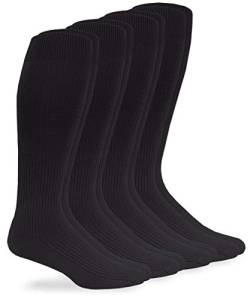 Jefferies Socks Herren Mikrofaser-Nylon, gerippt, über der Wade, 4 Stück Lässige Socken, Schwarz, Shoe Size: 9-12 von Jefferies Socks