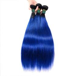 1 Stück Ombre-Farbe, Glattes Haarbündel, Blau, Lila, Menschliche Haarwebart, Dunkle Wurzeln, Dunkelblondes Burgunderrotes Haar von Jegsnoe