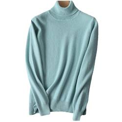 Damen Rollkragenpullover Kaschmir Herbst Winter Strickpullover Turquoise L von Jegsnoe