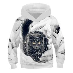 Jegsnoe Frühling Herbst 3D Gedruckt Jungen Mädchen Hoodie Kinder Langarm Pullover Kinder Tier Katze Sweatshirt Color11 11T von Jegsnoe