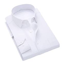 Jegsnoe Herren Arbeitshemden Langarm Gestreifte Twill Hemden Weiße Formelle Business Hemden White L von Jegsnoe