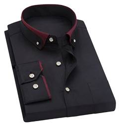 Jegsnoe Herren Hemd Langarm Lässig Formelles Business Hemd Herren Hochzeits Hemden Black 3XL von Jegsnoe