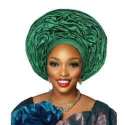 Nigerianische Aso Oke Headtie Auto Gele Headwrap afrikanische Mode Hochzeit Kopfschmuck für Frauen von Jegsnoe