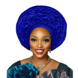 Nigerianische Aso Oke Headtie Auto Gele Headwrap afrikanische Mode Hochzeit Kopfschmuck für Frauen von Jegsnoe