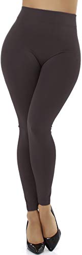 Jela London Damen High Waist Thermo Leggings Hoher Bund Strumpfhose Fleece gefüttert, Dunkelgrau 36-38 von Jela London