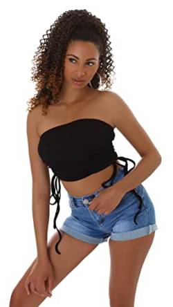 Jela London Damen Jeansshorts Hotpants High Waist Denim Hellblau Push Up, 32-34 von Jela London