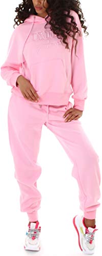 Jela London Damen Jogginganzug Hausanzug Kapuzenpullover Luxury Amore Oversize Loose, Rosa S von Jela London