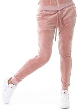 Jela London Damen Nicki Jogging Hose Freizeit Haushose Samt Velour Homewear, Rosa 38 40 (L) von Jela London