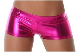 Jela London Wetlook GoGo Hot-Pants Shorts Panty kurz Glanz metallic, Pink M (36/38) von Jela London