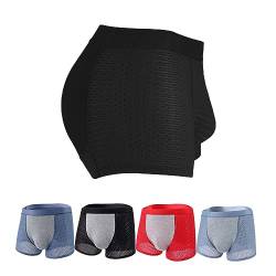 Jelaqmot Nylon Ice Silk Breathable Men's Underwear, Mesh Sexy Transparent Breathable Ice Silk Sports-Inspired Boxer Briefs (Black,XL) von Jelaqmot