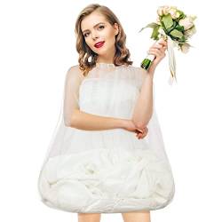 Hochzeitskleid Unterrock Kordelzug Braut Accessoires Weiß Brautunterrock für Kleider Toilette Petticoat für Hochzeitskleid, Weiß, Einheitsgröße von JenPen