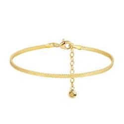 Jenosy 14K Vergoldet Elegante Schlangenkette Armband Damen Gold Personalisiertes Verstellbar Anhänger Armband für Frauen Mädchen Schmuck von Jenosy
