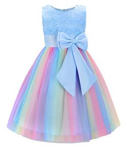 JerrisApparel Prinzessin Blume Kleid Mädchen Festliche Hochzeit Tüll Kleid (3 Jahre, Blau) von JerrisApparel