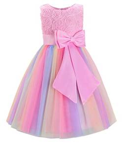 JerrisApparel Prinzessin Blume Kleid Mädchen Festliche Hochzeit Tüll Kleid (8 Jahre, Rosa) von JerrisApparel