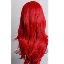 Rote Lange Lockige Perücke, Universell Hautfreundlich, Leicht Kämmbar, Rote Perücke für Frauen mit Haarnetz für Cosplay von Jerys