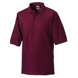 Russel Herren Klassik Kurzarm Polycotton Polo Shirt (L) (Burgunder) von Jerzees