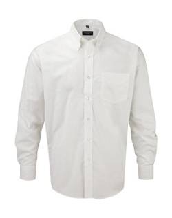 Russell Collection Hemd, Oxford, langarm, Große Größe M Blanc - Blanc von Jerzees