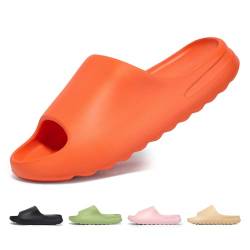 Jesindr Cozy Slides Original Herren Damen, Rutschfeste Badelatschen Latschen, Weich Wolken Wolkenschuhe, Unisex Gummi Cloud Slippers Sommer Beach Slide Sandalen, Orange, 41 EU von Jesindr