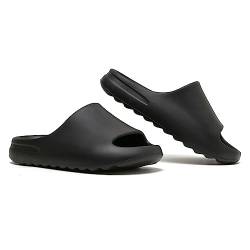 Jesindr Cozy Slides Original Herren Damen, Rutschfeste Wolken Weich Badeschlappen Badelatschen, Gummi Cloud Slippers Wolkenschuhe Sommer Beach Slide Pantoffeln, Schwarz, 37 EU von Jesindr