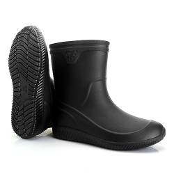 Jesindr Gummistiefel Gummischuhe Herren, Protective Wasserdicht Anti-Rutsch Neopren Regenschuhe, Schwarz, 41 EU von Jesindr