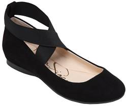 Jessica Simpson Damen Mandayss Ballerinas, Schwarzes Mikro-Wildleder, 40 EU von Jessica Simpson