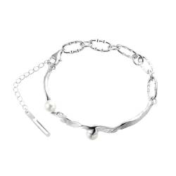 Jesuky Armband Silber, Armband Damen 925 Kette Patchwork-Perlen Personalisierte Armband Frauen Armbänder Damen Silber Für Damen Geschenke Geburtstag Valentinstag Geschenck von Jesuky