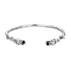 Jesuky Armband Silber, Armband Damen 925 Rose Offenes Armband Armband Personalisiert Damen Verstellbar Schmuck 925 Silber Silber Für Damen Geschenke Geburtstag Valentinstag Geschenck von Jesuky