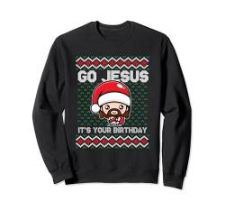 Go Jesus Birthday Ugly Christmas Sweater Weihnachts Sweatshirt von Jesus WeihnachtsBekleidung Weihnachtsoutfit