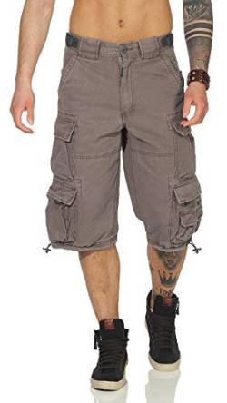 Jet Lag Cargo Shorts 007 B mit Seitentaschen in schwarz beige Cement Navy Olive Jeans (M, Dark Grey) von Jet Lag