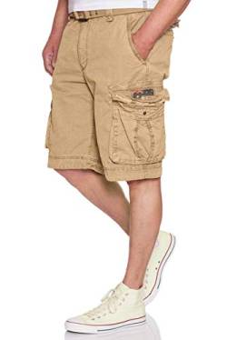 Jet Lag Cargo Shorts mit Gürtel Take Off 8 in vielen Farben, Farbe:Beige, Größe:W31 von Jet Lag