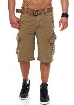 Jet Lag Herren Cargo Shorts Take off 3 (16) mit Gürtel gold W33 von Jet Lag