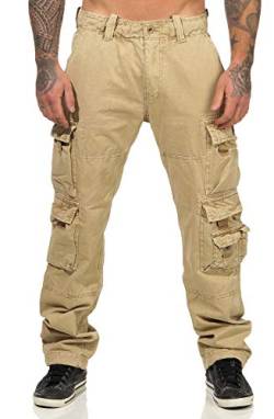 Jet Lag Herren Cargohose FW 011 Outdoor Seitentaschen Männerhose, Farbe:Beige, L32, W33 von Jet Lag