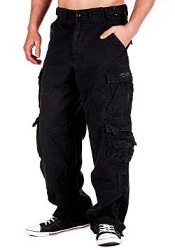 Jet Lag Herren Hose Cargohose 007 schwarz M/32 von Jet Lag