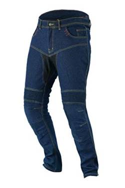 Jet Motorradhose Jeans Aramid Mit Protektoren Herren (48 Lang/Weite 32" Länge 34"(M), Blau) von Jet