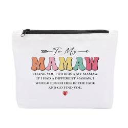 Jeteman XAHZB176 Kosmetiktasche, Geburtstagsgeschenk für Oma, Muttertagsgeschenk, Make-up-Tasche, Weiss/opulenter Garten, 9*7*2 inch von Jeteman