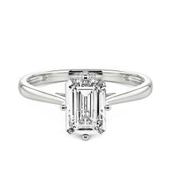Jeulia 925 Silber Ring Für Damen Mädchen 1.55 ct Verlobungsring aus Sterlingsilber im Smaragdschliff Engagement Versprechen Jubiläum Bandringe (#2, 66(21)) von Jeulia