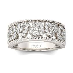 Jeulia 925 Sterling Silber Zirkonia Ringe Rundschliff Damenring Breiter Verlobungsring Ewigkeitsringe Eheringe für Frauen mit Schmuckschatulle zum Weihnachten, Valentinstag (Herz, 64(20.6)) von Jeulia