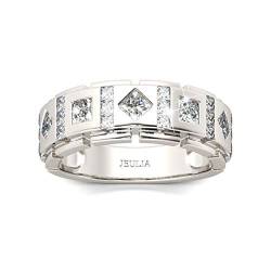 Jeulia Herren Ringe Sterling Silber Prinzess-Schliff Ringe Schmuck für Verlobungsring Trauring Ehering HochzeitsBand (53 (16.9)) von Jeulia