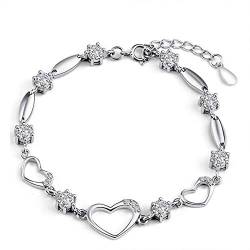 Jeulia Infinity Damen-Armband mit Unendlichkeits-zeichen und Herz Unendliche Liebe Anhänger 925 Sterling Silber Zirkonia von Jeulia