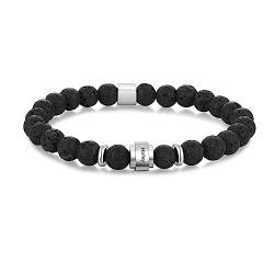 Jeweidea Edelstein Armband Herren mit Namen Personalisiertes Armband Herren mit Gravur Perlenarmband Herren Männerarmband mit Namen Beads Familien Armband für Kinder Personalisierter Schmuck von Jeweidea